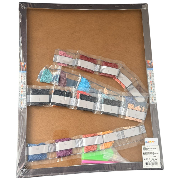 Tablou GR09 Goblen Diamante Rotunde, cu rama, 50 x 40 cm, Pasarea Phoenix [3]