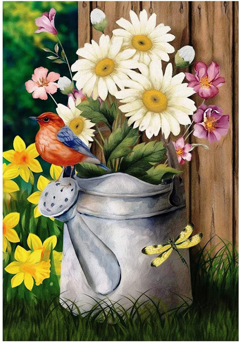 Tablou pm602 picteaza dupa numere, stropitoare cu margarete, 20 x 30 cm