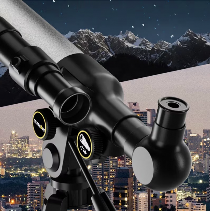 Telescop Astronomic cu Trepied Stabil, Zoom 60X, din Aliaj de Aluminiu, Negru-Argintiu [7]