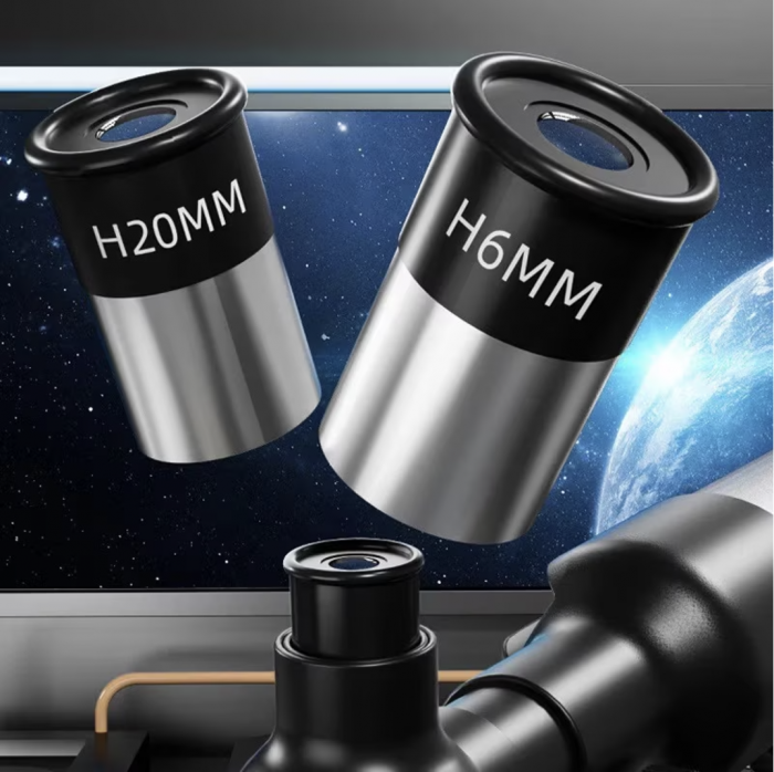 Telescop Astronomic cu Trepied Stabil, Zoom 60X, din Aliaj de Aluminiu, Negru-Argintiu [8]