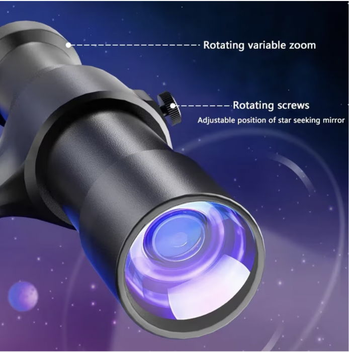 Telescop Astronomic cu Trepied Stabil, Zoom 60X, din Aliaj de Aluminiu, Negru-Argintiu [9]