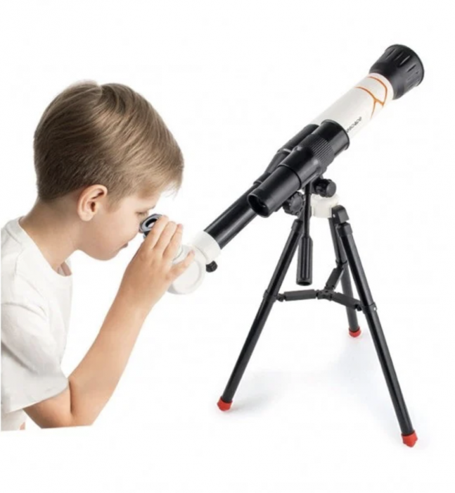 Telescop cu Trepied, Zoom 40x, IPX4, Plastic și Sticlă FMC, Alb [4]