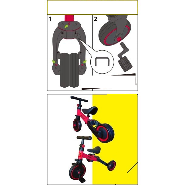 Tricicleta 2 in 1 evolutiva, rosu [9]