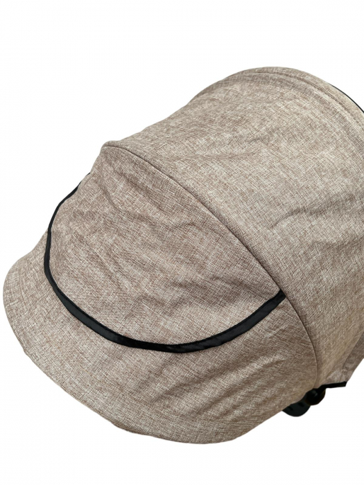 Tricicleta cu far luminos si sunete, Maner reversibil, SL03 - Crem [10]