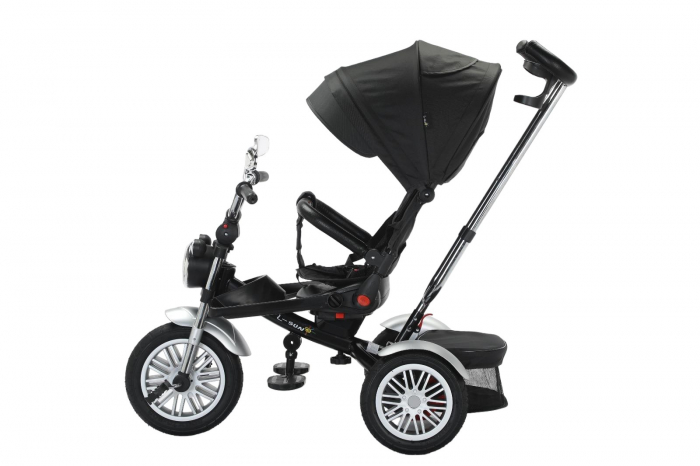 Tricicleta cu far luminos si sunete, Maner reversibil, SL03 - Negru [5]