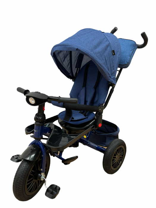 Tricicleta cu scaun reversibil si pozitie de somn, 6088, albastru [6]