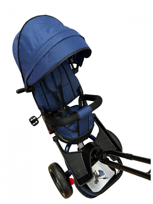 Tricicleta cu scaun reversibil si pozitie de somn, SL02 - Albastru [13]