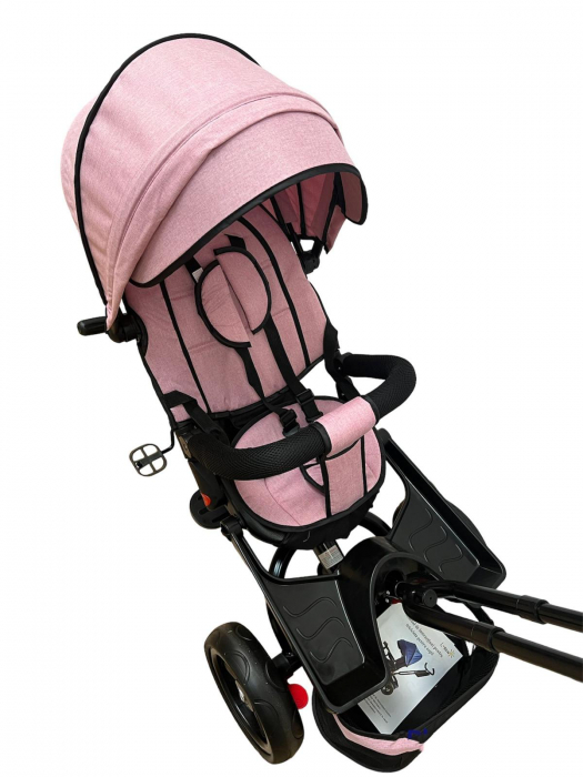 Tricicleta cu scaun reversibil si pozitie de somn, SL02 - Roz [12]