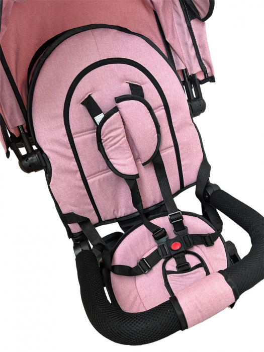 Tricicleta cu scaun reversibil si pozitie de somn, SL02 - Roz [13]