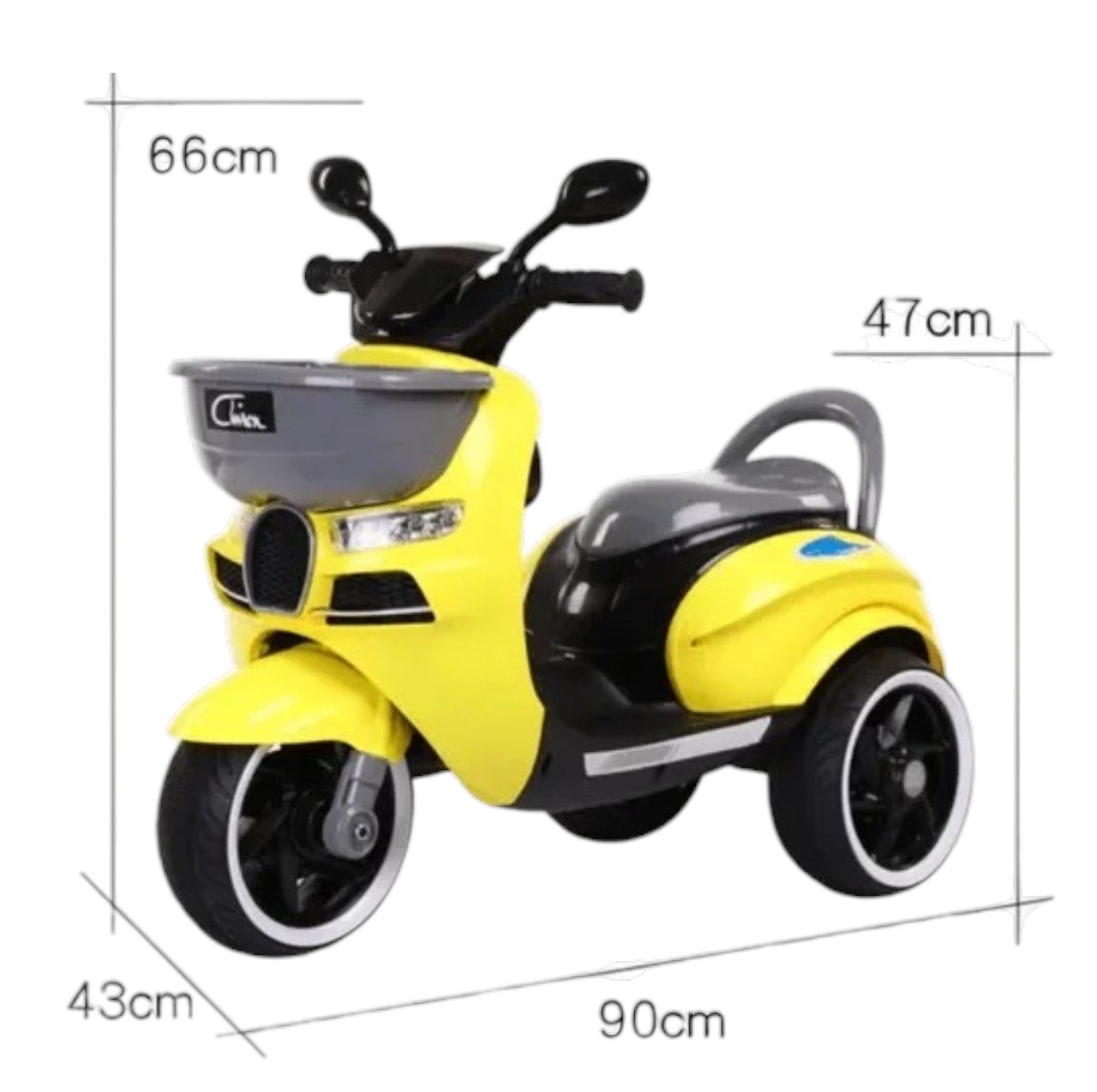 Tricicleta electrica 2020M Rosu, 6V 25W, cu cos, lumini si sunete, 2-4 ani, 25 kg [2]