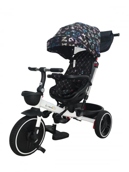 Tricicleta pliabila, cu pozitie de somn si scaun reversibil, SL01 - negru letters