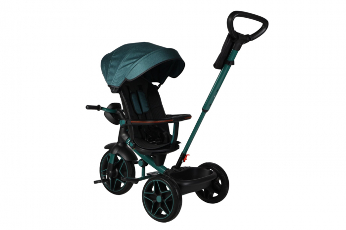 Tricicleta reversibila, evolutiva, cu pozitie de somn, roata cauciuc, cu lumini si muzica, SL05 Verde [7]