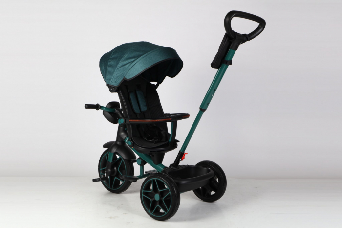 Tricicleta reversibila, evolutiva, cu pozitie de somn, roata cauciuc, cu lumini si muzica, SL05 Verde [13]