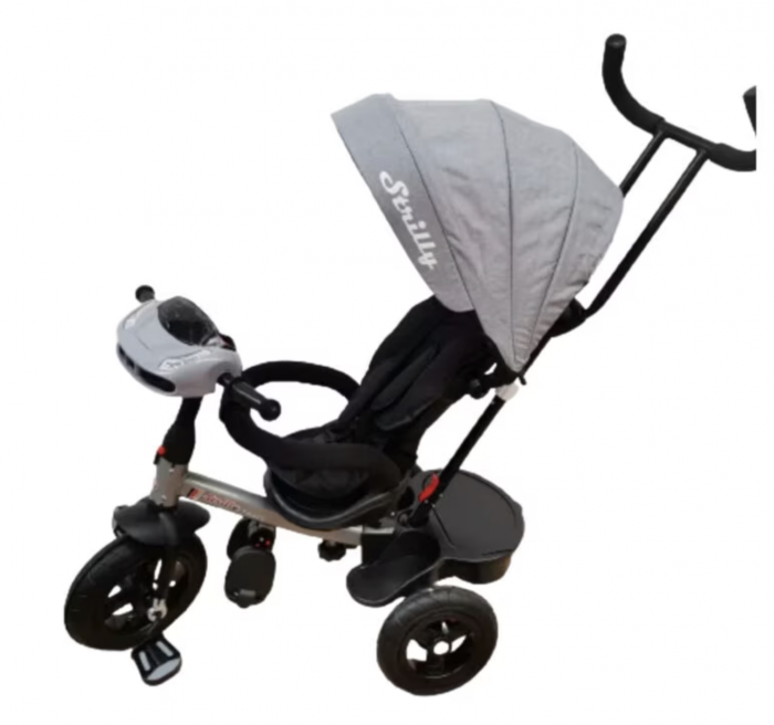 Tricicleta reversibila, pozitie de somn, cu lumina si sunete, T500 Gri [5]