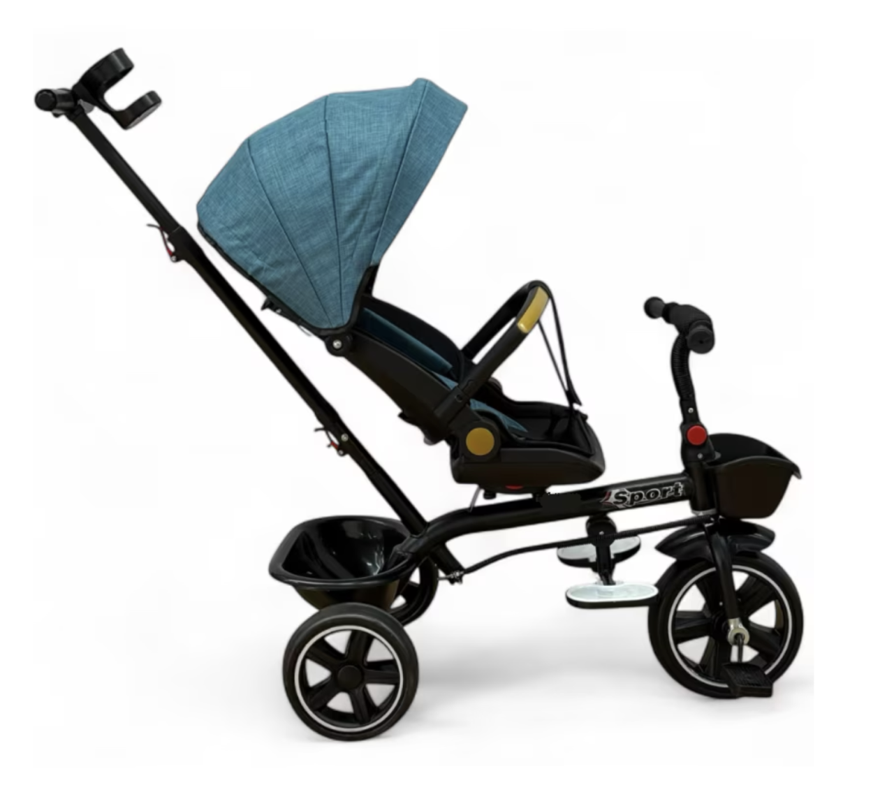 Tricicleta X1 Verde, cu maner parental, scaun reversibil, pliabila, pozitie de somn [4]