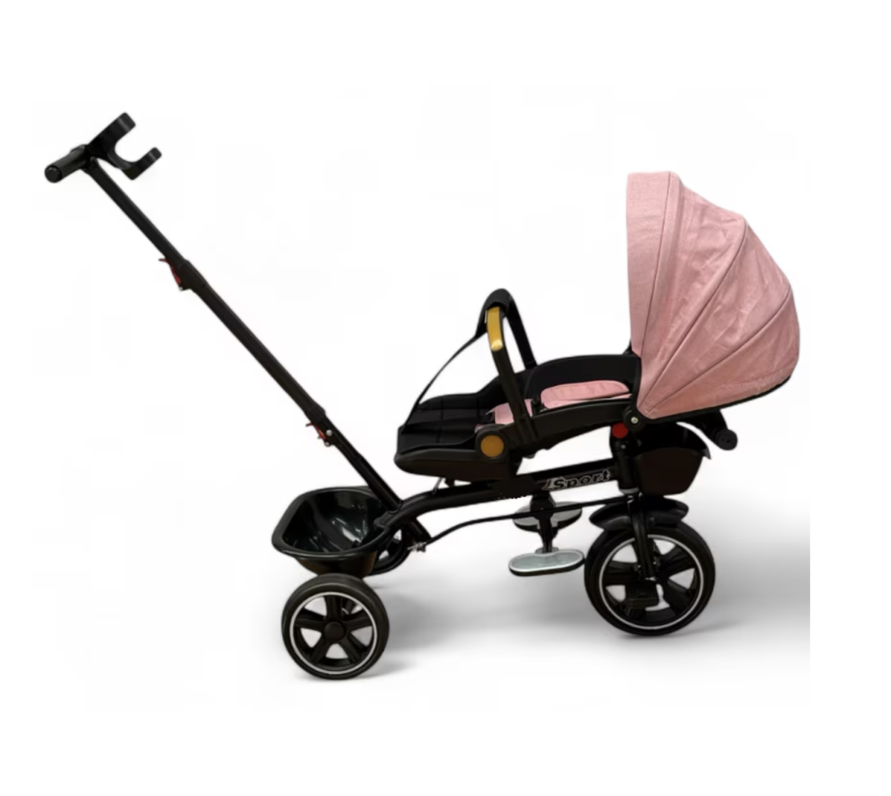 Tricicleta X1 Roz, cu maner parental, scaun reversibil, pliabila, pozitie de somn [2]