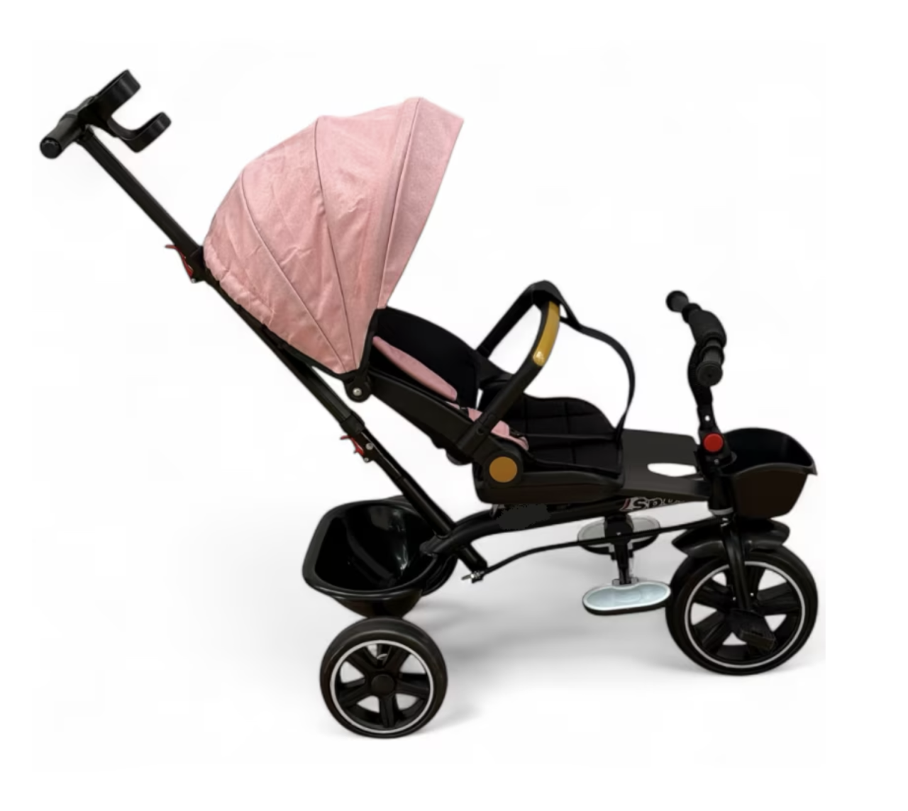 Tricicleta X1 Roz, cu maner parental, scaun reversibil, pliabila, pozitie de somn [4]