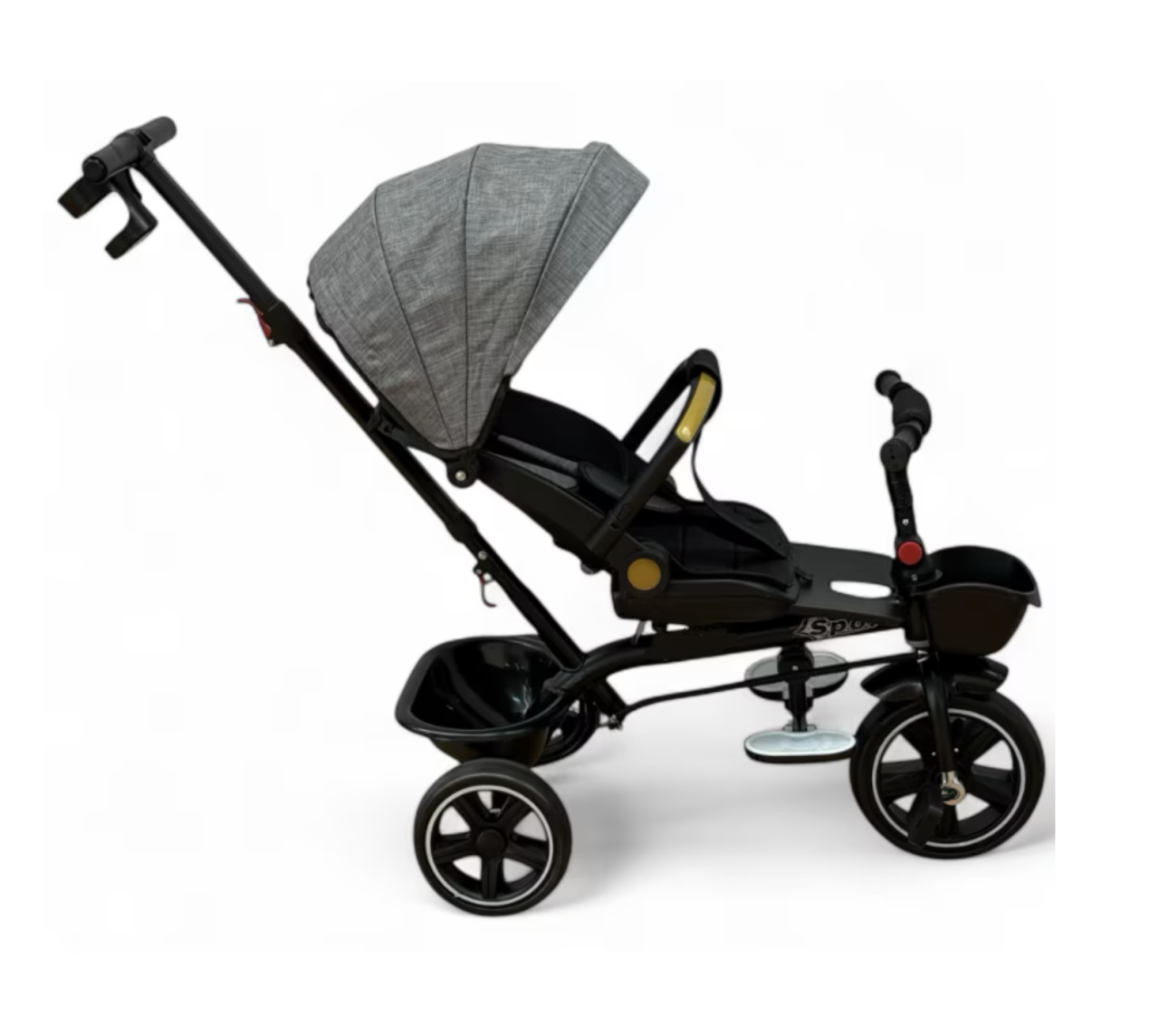 Tricicleta X1 Gri, cu maner parental, scaun reversibil, pliabila, pozitie de somn [4]