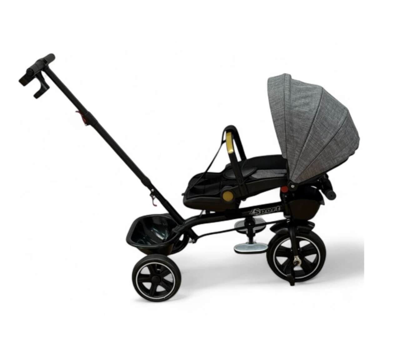 Tricicleta X1 Gri, cu maner parental, scaun reversibil, pliabila, pozitie de somn [2]