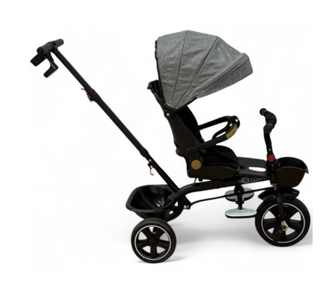 Tricicleta X1 Gri, cu maner parental, scaun reversibil, pliabila, pozitie de somn [3]