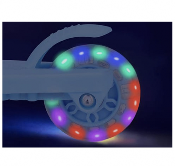 Trotineta 2 in 1 cu Ghiozdan Troler si Roti LED, 618-1 roz [7]