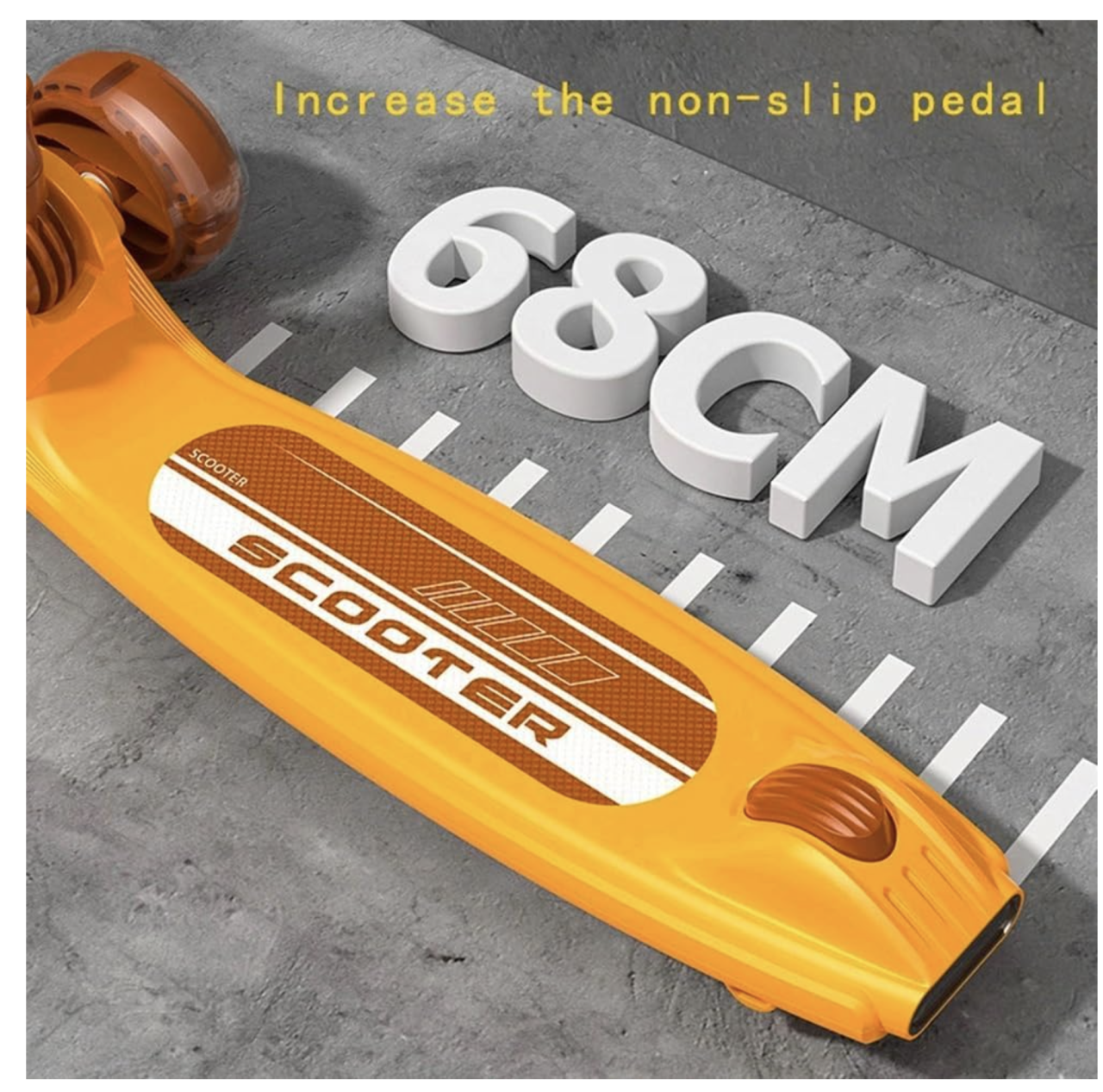 Trotineta 2022 galben, cu scaun, 3 roti LED, muzica, pliabila, reglabila, 3-12 ani [6]