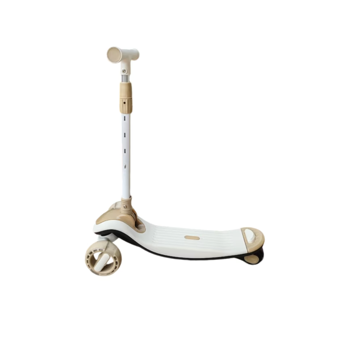 Trotineta copii 807 Crem, pliabila, reglabila 4 trepte, 3 roti, lumini si muzica, 3-10 ani [7]