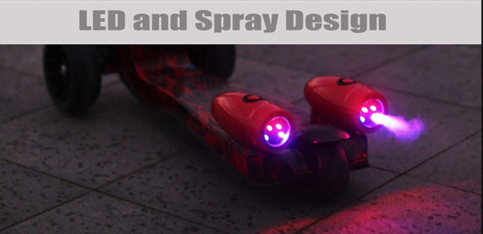 Trotineta cu aburi, sunete si lumini, cu Bluetooth si cablu USB, TR07, rosu [12]