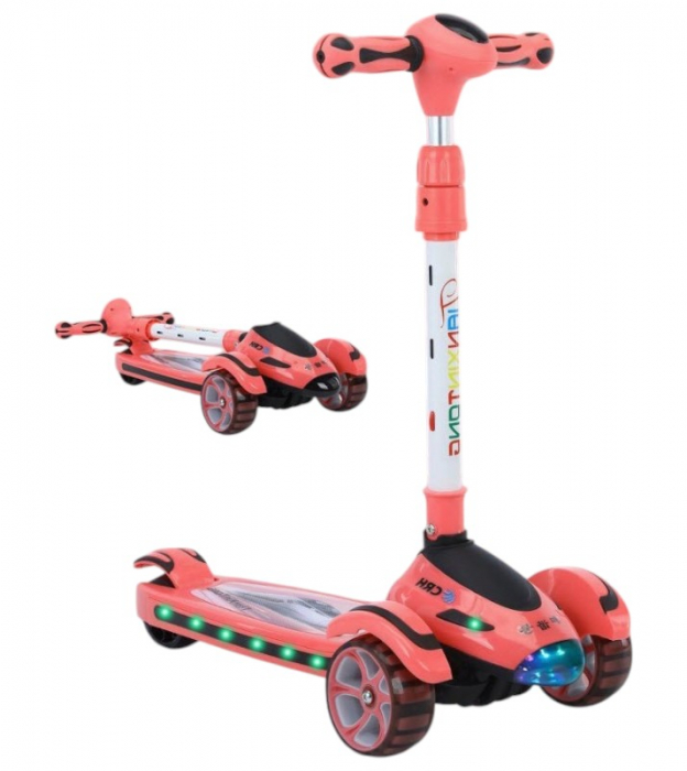 Trotineta Scooter Premium pentru Copii 698 cu Design Avion, rosu [4]