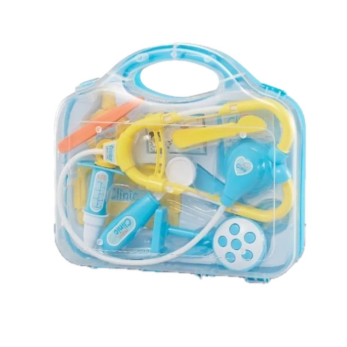 Trusa Doctor din Plastic cu Valiza Transparenta, bleu [2]