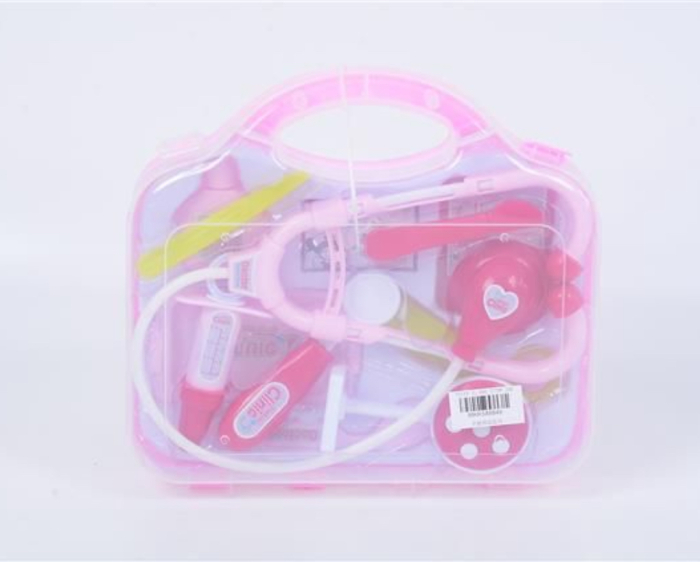 Trusa Doctor din Plastic cu Valiza Transparenta, roz [2]