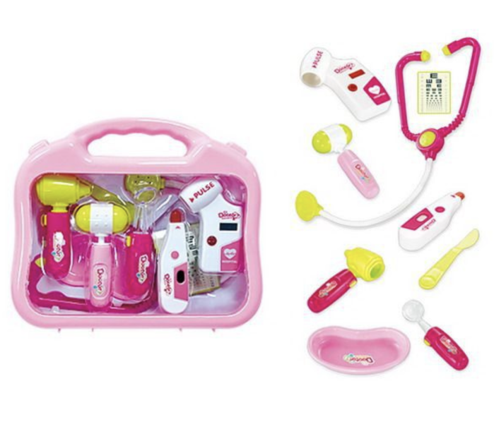 Trusa medicala de jucarie in valiza cu stetoscop, seringa si accesorii de doctor, roz, plastic [2]