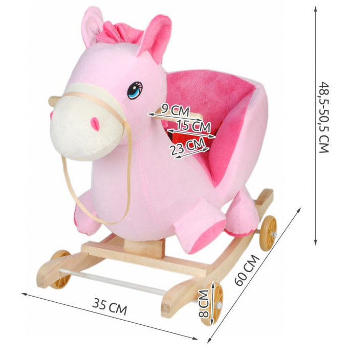 Unicornul Magic Din Plus Balansoar Si Cu Roti, Roz [4]