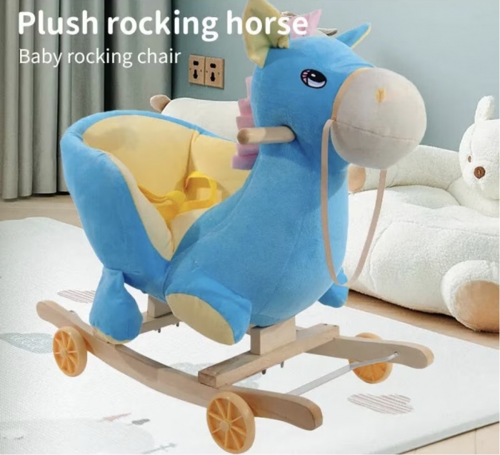 Unicorn Din Plus Balansoar Si Cu Roti, Bleu [3]