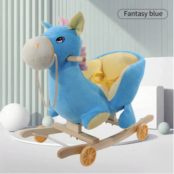 Unicorn Din Plus Balansoar Si Cu Roti, Bleu [2]