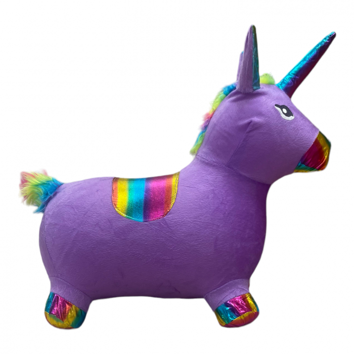 Unicorn gonflabil cu husa de plus, cu sunete si lumini, mov [2]