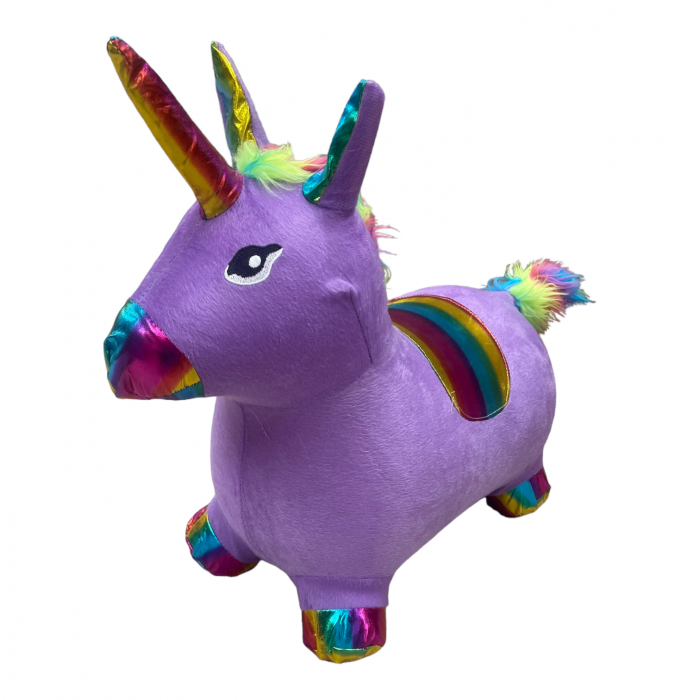 Unicorn gonflabil cu husa de plus, cu sunete si lumini, mov [3]
