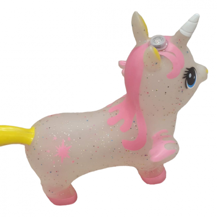 Unicorn gonflabil transparent, cu sclipici, cu muzica si lumini [4]