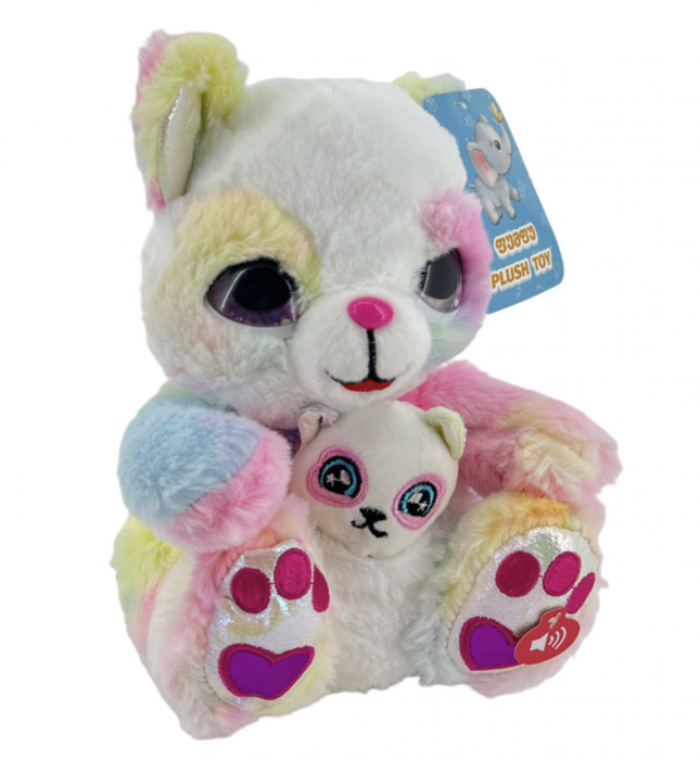 Ursulet Panda cu pui, cu senzori pentru miscare, 5 melodii, din plus, curcubeu [2]