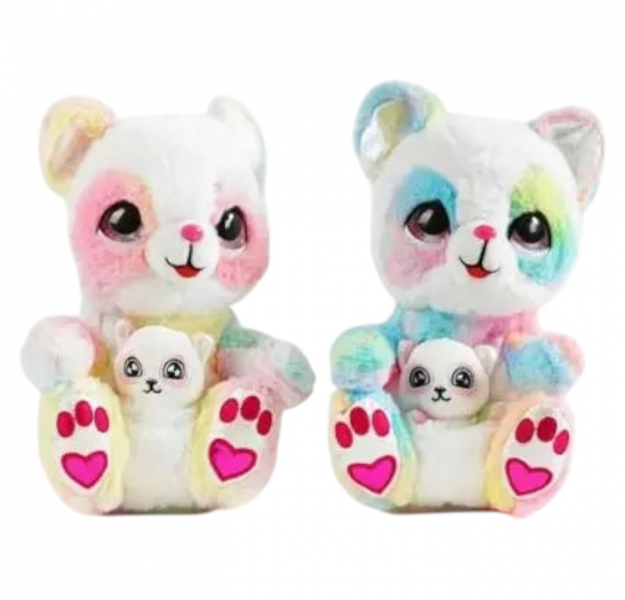 Ursulet Panda cu pui, cu senzori pentru miscare, 5 melodii, din plus, curcubeu [5]