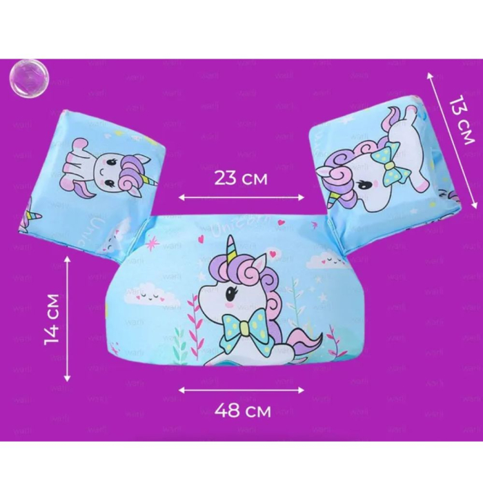 Vesta de inot cu Aripioare, Flotabilitate ridicata, Unicorn bleu [3]