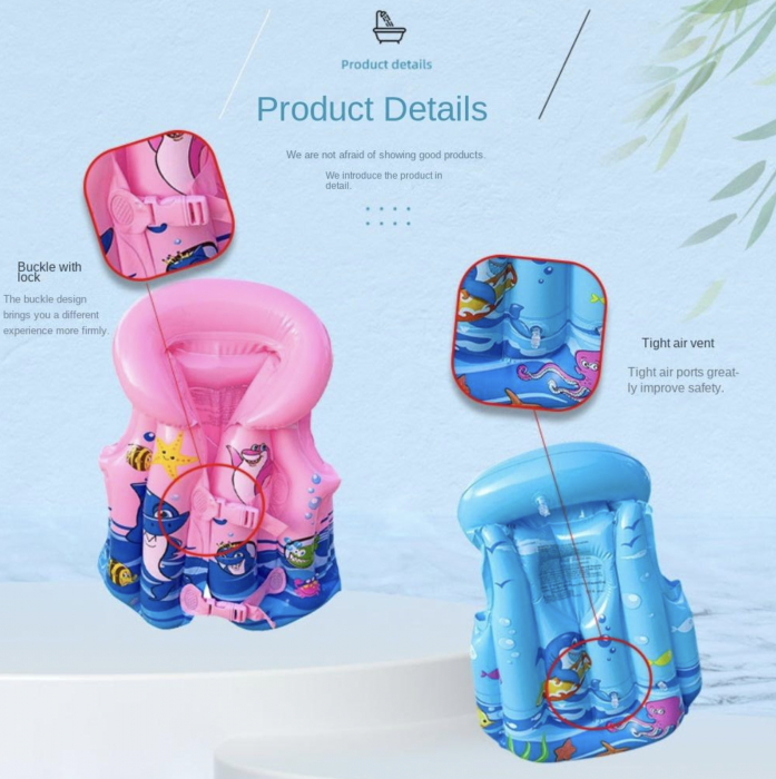 Vesta gonflabila cu imprimeu, albastru M [12]