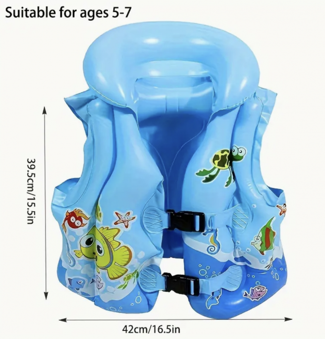 Vesta gonflabila cu imprimeu, albastru M [3]