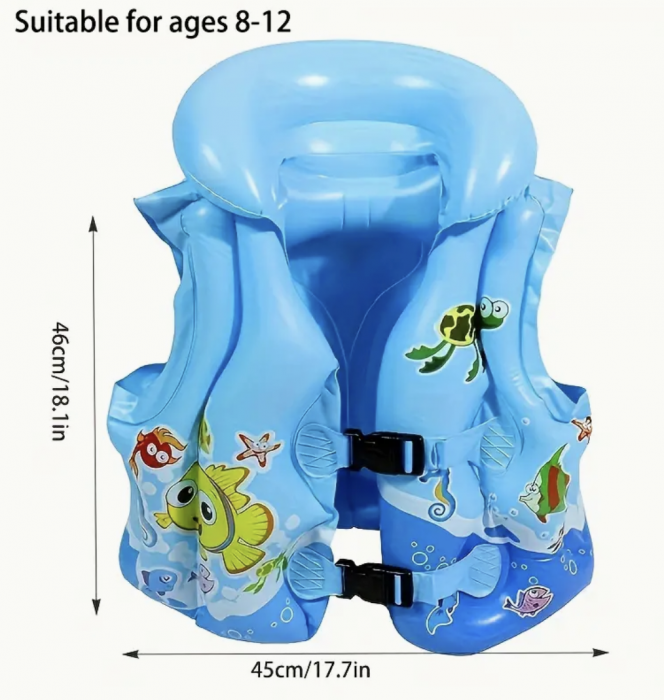 Vesta gonflabila cu imprimeu, albastru M [4]