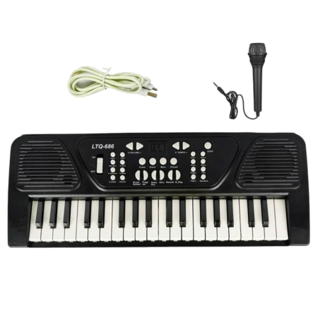 Orga Electronica Cu Microfon 37 Clape Music Cablu USB Negru 3 Ani [2]