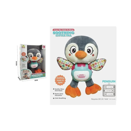 Jucarie interactiva din plus Pinguin cu respiratie, lumini si sunete, 6 luni+ [6]