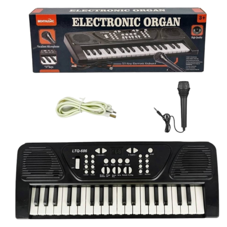 Orga Electronica Cu Microfon 37 Clape Music Cablu USB Negru 3 Ani [3]
