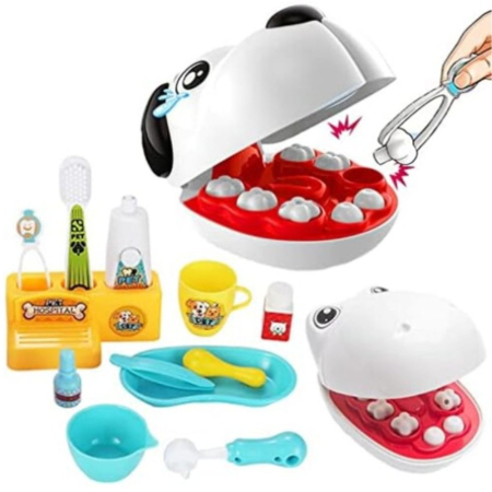 Jucarii de rol - Roleplay - Jucarie Interactiva – Pet Dentist cu 17 Piese pentru Micii Stomatologi
