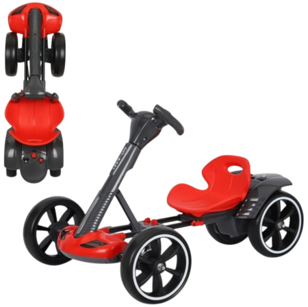 Jocuri si Jucarii - Kart Electric Pliabil Pentru Copii, 6V, 3-7 Ani, Rosu