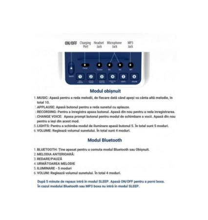 Boxa Karaoke Multifunctionala cu Lumini LED si Microfon [6]